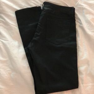 Black stretch “denim” pants.